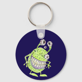 4-oog monster groen alien sleutelhanger