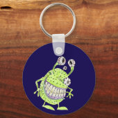 4-oog monster groen alien sleutelhanger (Voorkant)