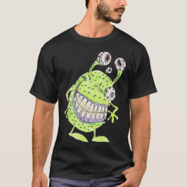 4-oog monster groen alien t-shirt