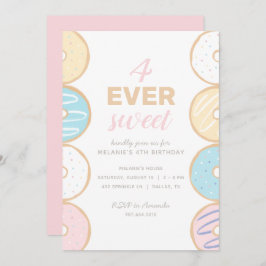4 Ooit Sweet Pastel Donut Birthday Party Kaart