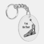 4 op de Floor Kick Drum Bass Pedal Drummer Keych Sleutelhanger (Voorkant Links)