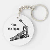 4 op de Floor Kick Drum Bass Pedal Drummer Keych Sleutelhanger (Achterkant)