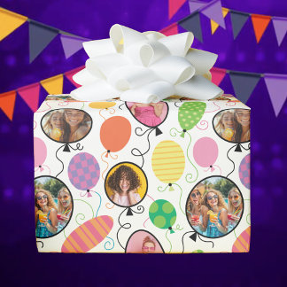 4 op maat gemaakte verjaardagsballonnen met foto cadeaupapier