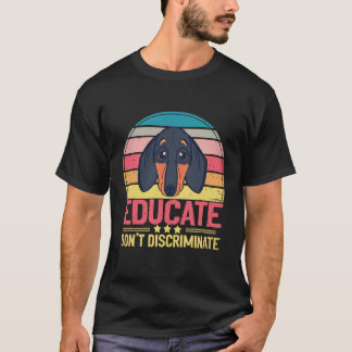 4 Opleiden Niet discrimineren Vintage - Dachshund T-shirt