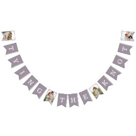 4 Paarse Bunting Flags van de Foto Engagement Part Vlaggetjes