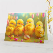 4 Paaskip en Collectie van de bloemen Kaart (Gele Bloem)