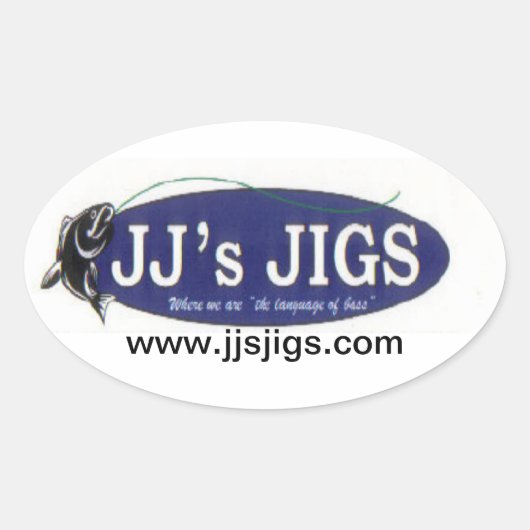 4-pack JJ's Jigs Ovale Sticker (Voorkant)