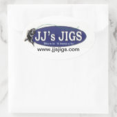 4-pack JJ's Jigs Ovale Sticker (Tas)