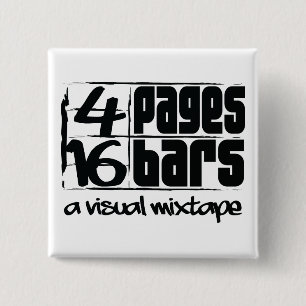 4 Pages 16 Bars Vierkante Button 5,1 Cm