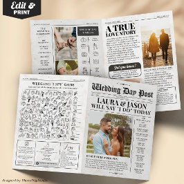 4 pagina bruiloft programma unieke bruiloft krant