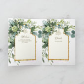 4 pagina GOLD GREENERY Islamic NIKAH WALIMA Wedden Kaart (Binnen)