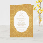 4-pagina Gold  WEDDING nodigt het programma Modern (Gele Bloem)