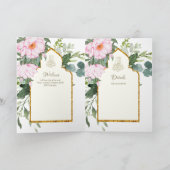 4 Pagina NIKAH WALIMA nodigt roze Floral Islamic W Kaart (Binnen)