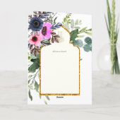 4 Pagina NIKAH WALIMA nodigt roze Floral Islamic W Kaart (Achterkant)