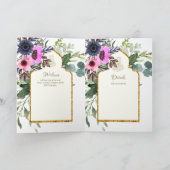4 Pagina NIKAH WALIMA nodigt roze Floral Islamic W Kaart (Binnen)
