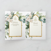 4 pagina NIKAH WALIMA nodigt White Roses Islamic W Kaart (Binnen)