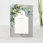 4 pagina Silver GREENERY Islamic NIKAH WALIMA Invi Kaart (Achterkant)