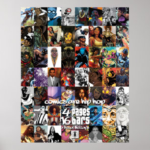 4 pagina's 16 balken: "Comics are Hip Hop" Poster