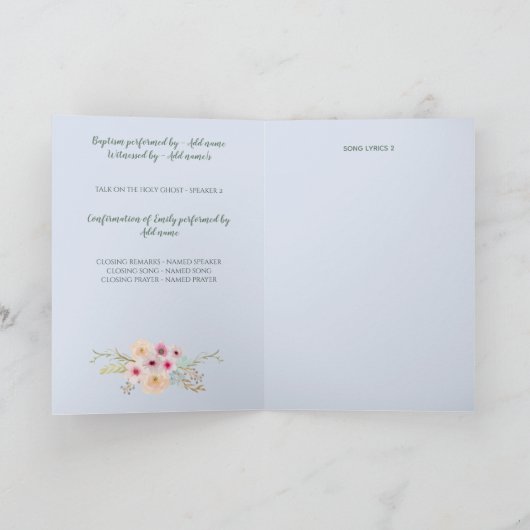 4 pagina's DOOP PROGRAMMA - Bloemkruis Blauw (Binnen)