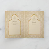 4 Pagina's Goud Sierlijk Islamitisch NIKAH WALIMA  Kaart (Binnen)