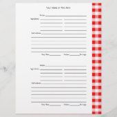 4 pagina's per pagina - Red Gingham 2-zijdig Recip (Voorkant)