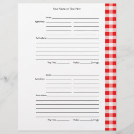 4 pagina's per pagina - Red Gingham 2-zijdig Recip