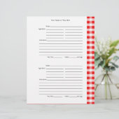 4 pagina's per pagina - Red Gingham 2-zijdig Recip (Staand voorkant)