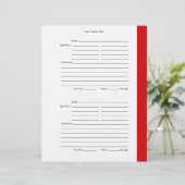 4 pagina's per pagina - Rood tweezijdig ontvangen  (Staand voorkant)