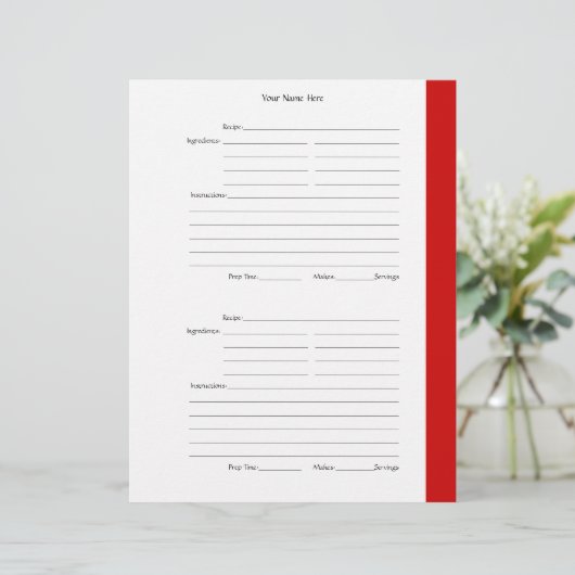 4 pagina's per pagina - Rood tweezijdig ontvangen  (Staand voorkant)