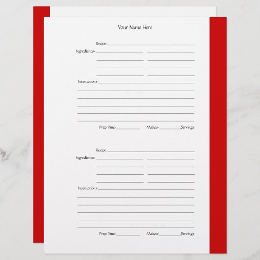 4 pagina's per pagina - Rood tweezijdig ontvangen  (Voorkant / Achterkant)