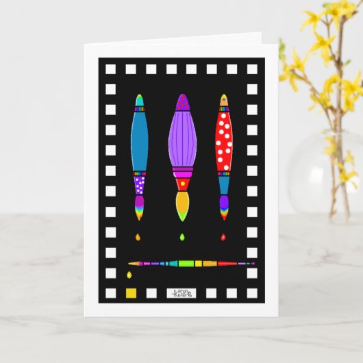 4 Paintbrushes wenskaart Kaart (Gele Bloem)