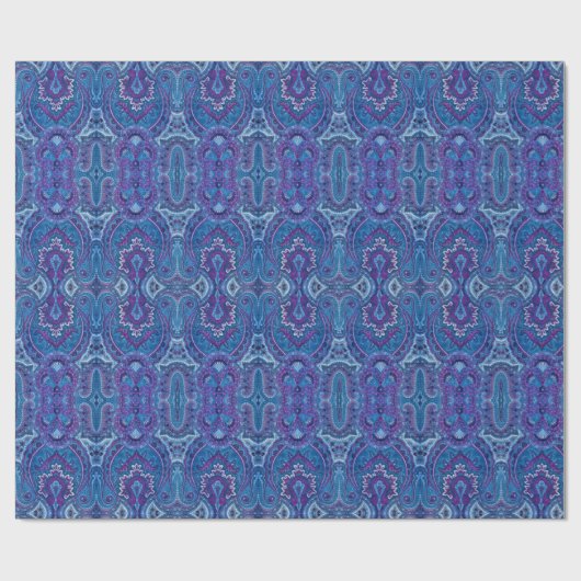 4 Paisley in blauw Cadeaupapier (Vlak)