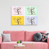 4-panelbomen met vier sockets canvas afdruk (Insitu (Woonkamer))