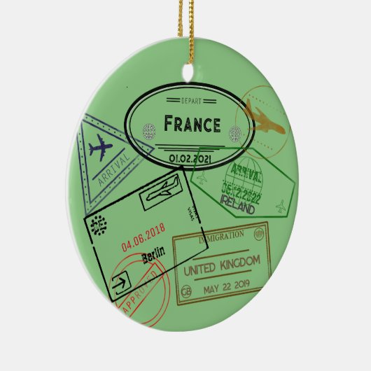 4 paspoortzegels keramisch ornament (Rechts)