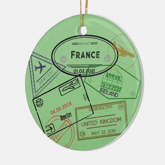  4 paspoortzegels keramisch ornament (Links)
