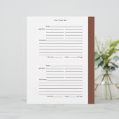 4 per pagina - bruine tweezijdige recept pagina's (Staand voorkant)