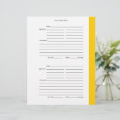 4 per pagina - Gele tweezijdige Recipe Pages (Staand voorkant)
