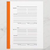 4 per pagina - Oranje tweezijdige ontvangstpagina' Flyer (Achterkant)