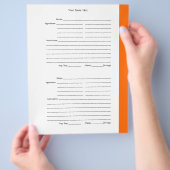 4 per pagina - Oranje tweezijdige ontvangstpagina' Flyer (Hand)