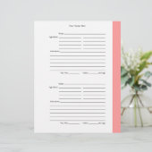 4 per pagina - Roze tweezijdige Recipe Pages (Staand voorkant)