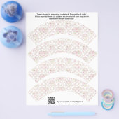 4 per vel Damasontwerp Aangepaste Cupcake-omhulsel Flyer (Enkel)