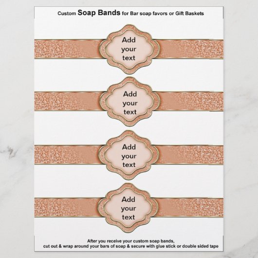 4 per vel Zeep Band Roze Oranje Lint gunsten Flyer (Voorkant)