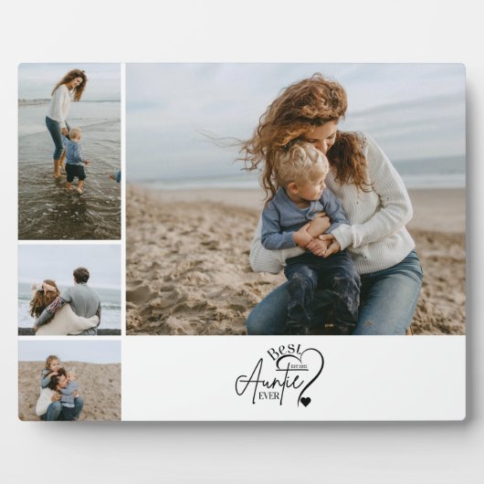 4 Personalized Best Aunt Photo Collage Fotoplaat (Voorkant)