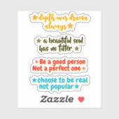 4 Persoonlijkheid Quotes | Motiverend Inspirerend Sticker (Vel)