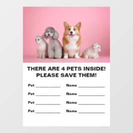 4 Pet Emergency Rescue Raamsticker
