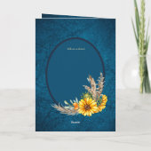 4 pg Spaanse BODA nodigt Blauwgroen Blauwe Zonnebl Kaart (Achterkant)