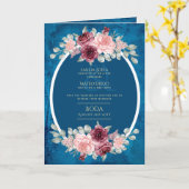 4 pg Spaanse BODA Uitnodigingen Blauwgroen Blue Bu (Gele Bloem)