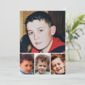 4 photo add message christmas cat baubles bedankkaart (Staand voorkant)