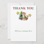 4 photo add message christmas cat tree bedankkaart (Achterkant)