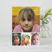 4 photo add message christmas mouse bedankkaart (Staand voorkant)